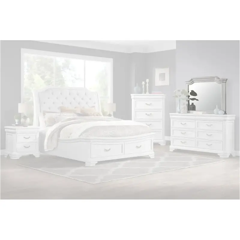 B493w-060 New Classic Furniture Lyndhurst - Vintage White Bedroom Furniture Mirror