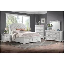 B493w-110-128-230 New Classic Furniture Lyndhurst - Vintage White Bedroom Furniture Bed