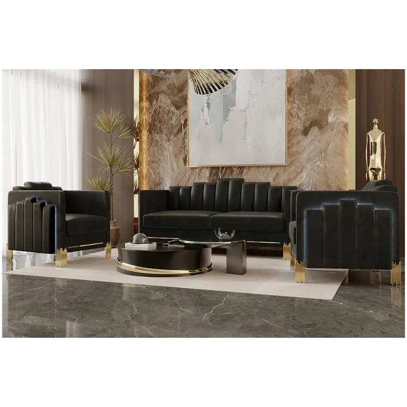 U2034-20-blk New Classic Furniture Empire Living Room Furniture Loveseat