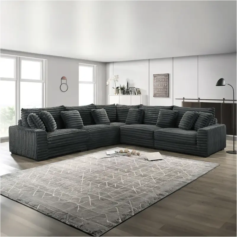 U5482-10l-blk New Classic Furniture Embrace Living Room Furniture Sectional