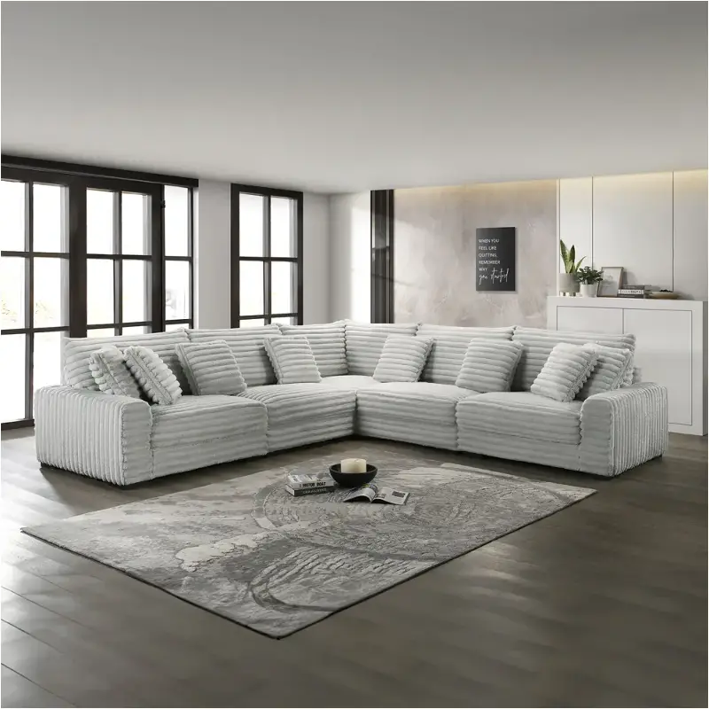 U5482-10a-gry New Classic Furniture Embrace Living Room Furniture Sectional