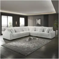 U5482-10a-wht New Classic Furniture Embrace Living Room Furniture Sectional
