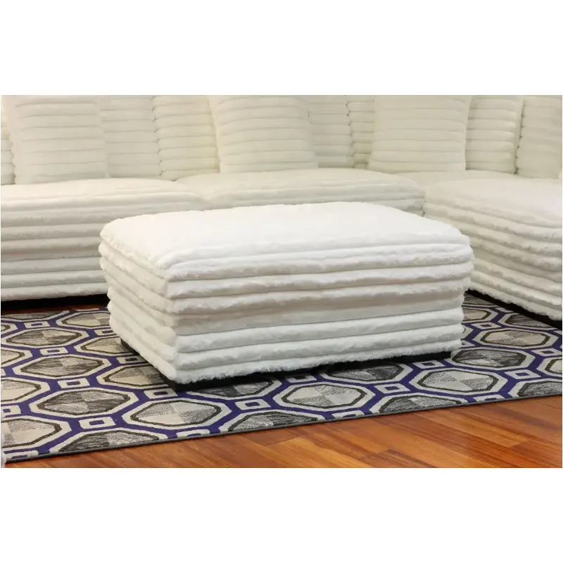 U5482-01-wht New Classic Furniture Embrace Living Room Furniture Ottoman
