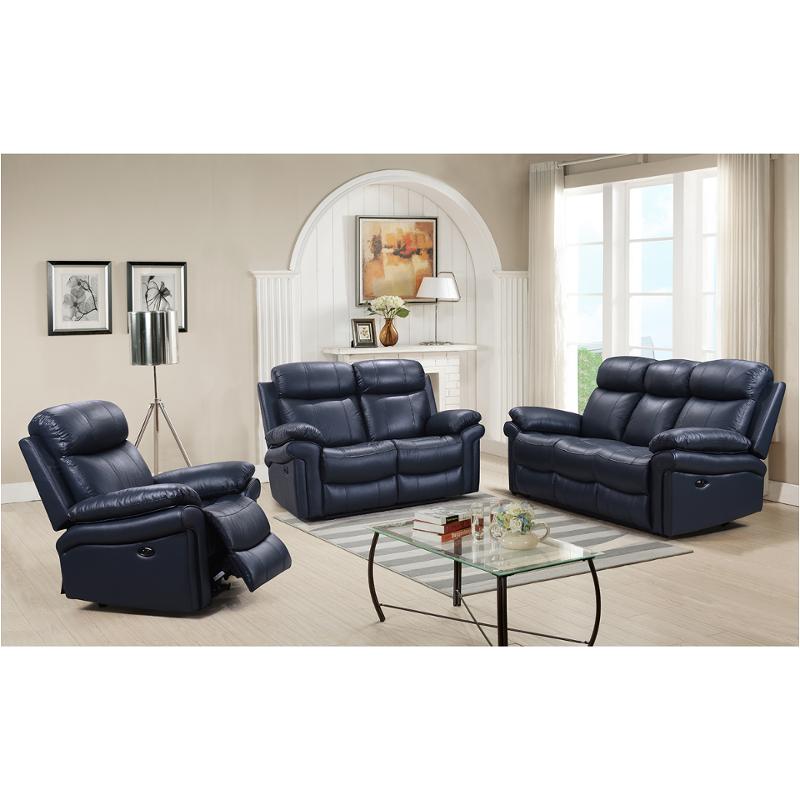1555-e2117-031041lv Leather Italia Joplin - Blue Living Room Furniture Sofa