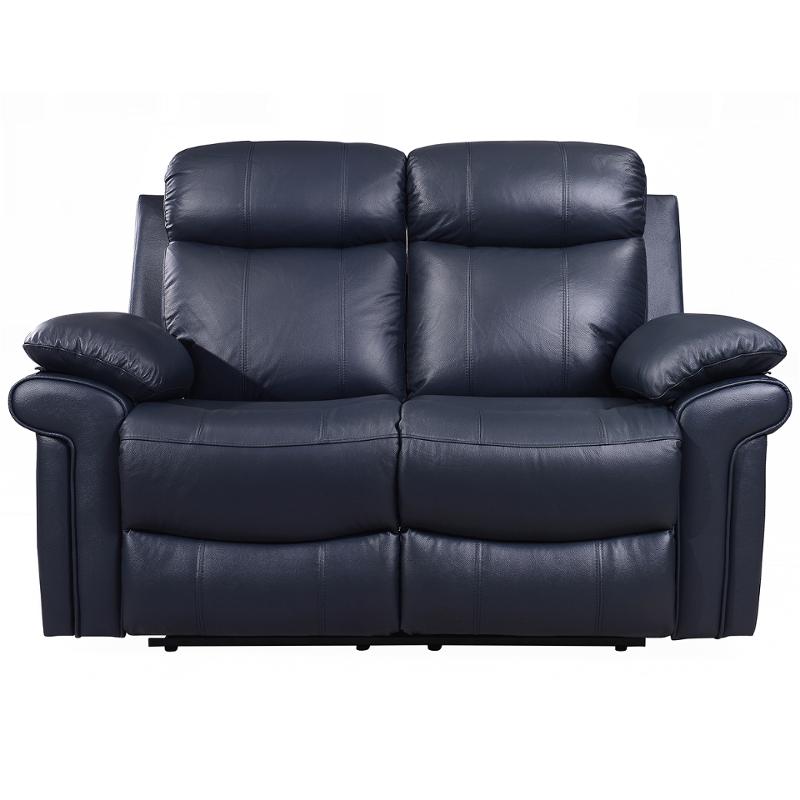 1555e2117021041lv Leather Italia Joplin Blue Loveseat