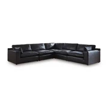 30902-black-sectional Ashley Furniture 30902 - Black Living Room Furniture
