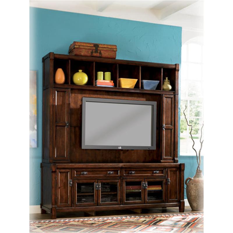 アンティークTV Signature Design by Ashley Landocken W402-68 XL TV Stand with Fireplac