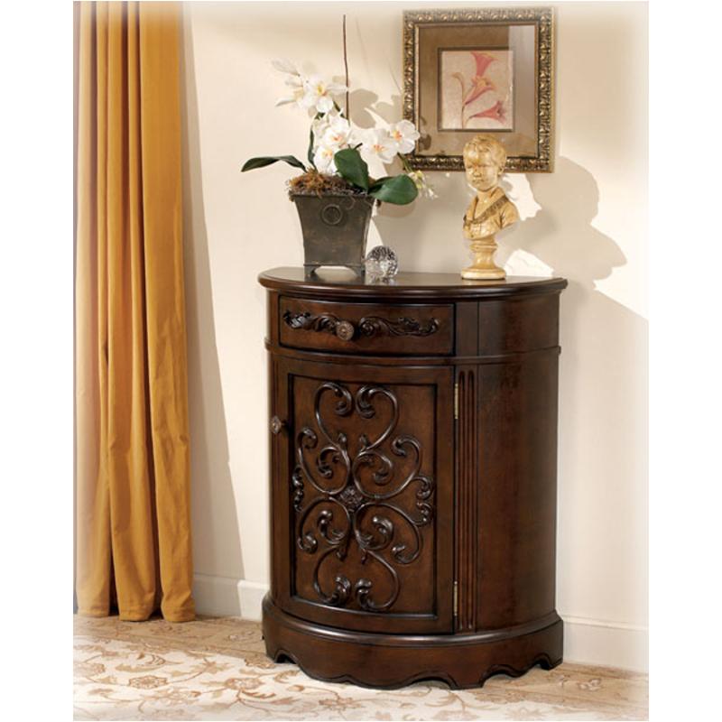 T499 40 Ashley Furniture Norcastle Dark Brown Accent Cabinet