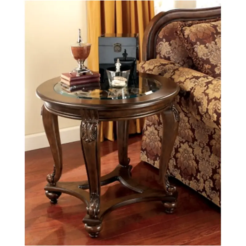 T499-6 Ashley Furniture Norcastle - Dark Brown Living Room Furniture End Table