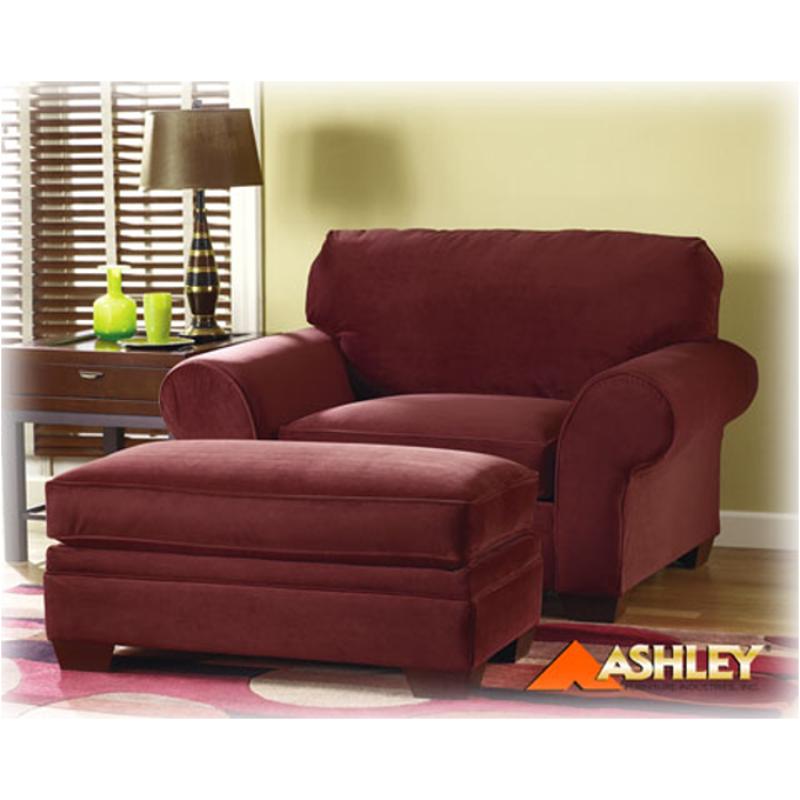 Burgundy chair with online ottoman