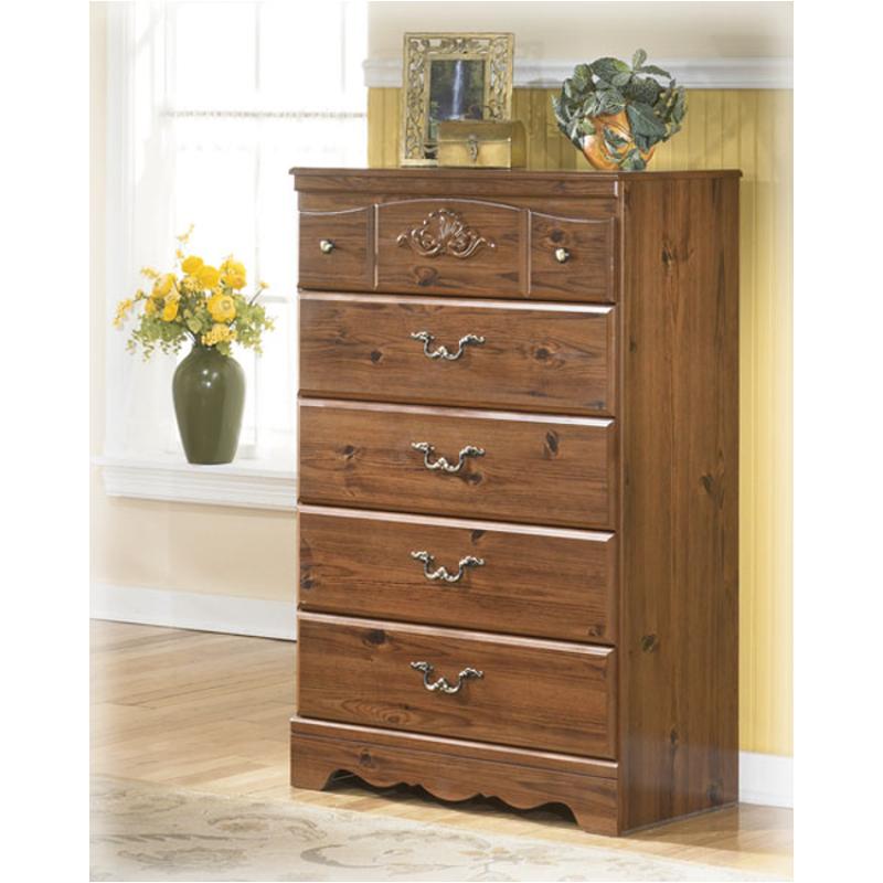 B167-46 Ashley Furniture Chest Replicated Dk Pine Grain