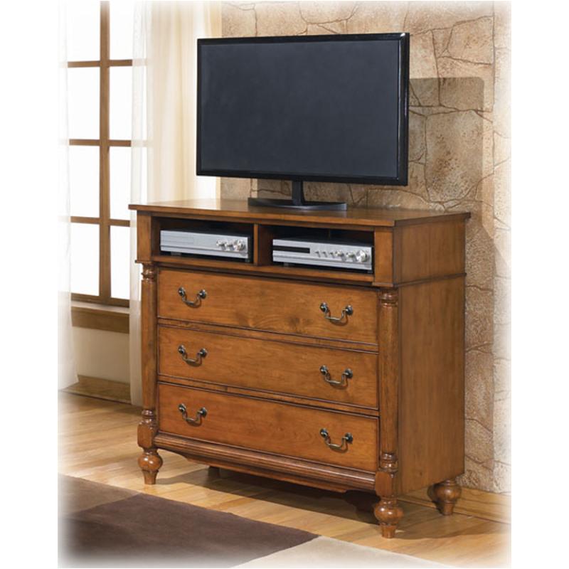 B49239 Ashley Furniture Media Chest Light Brown Finish