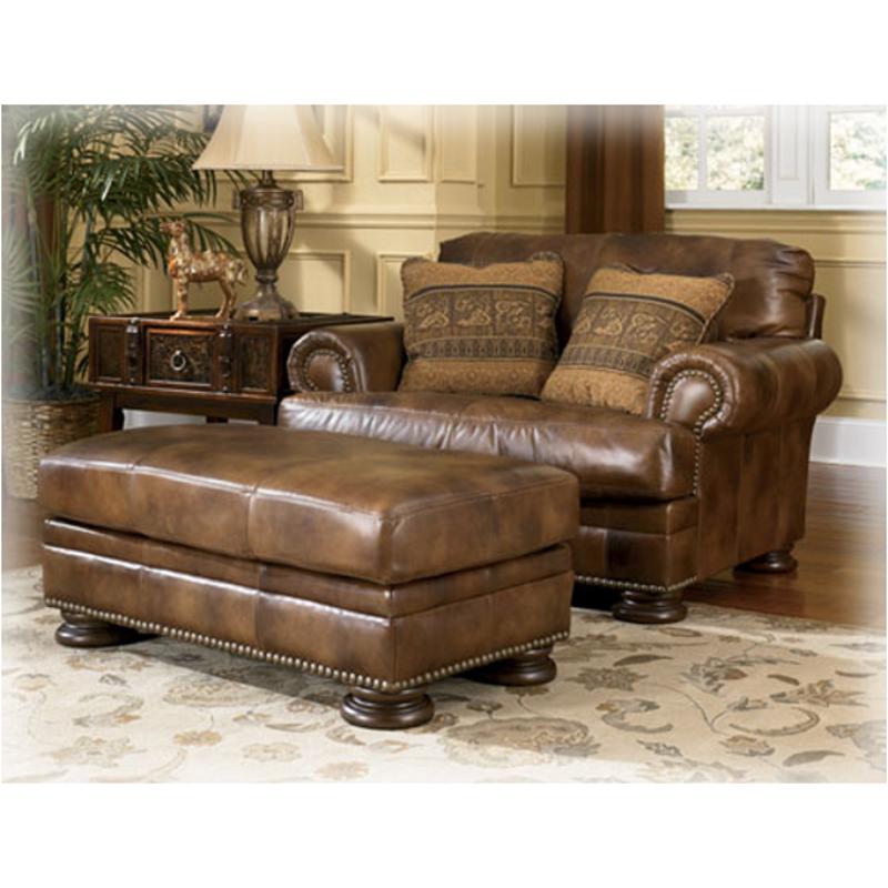 9150014 Ashley Furniture Ralston Teak, Ashley Leather Chair And Ottoman