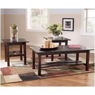 T309-13 Ashley Furniture Lewis - Medium Brown Living Room Furniture Occasional Table Set