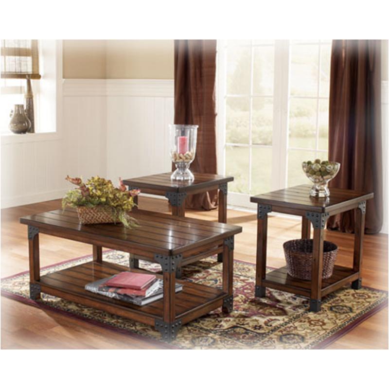 T352-13 Ashley Furniture Murphy - Medium Brown Living Room Furniture Occasional Table Set