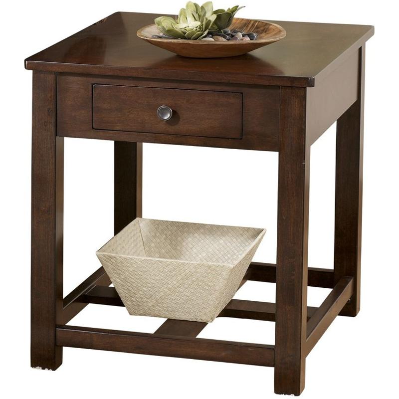 T4773 Ashley Furniture Marion Dark Brown Rectangular End Table