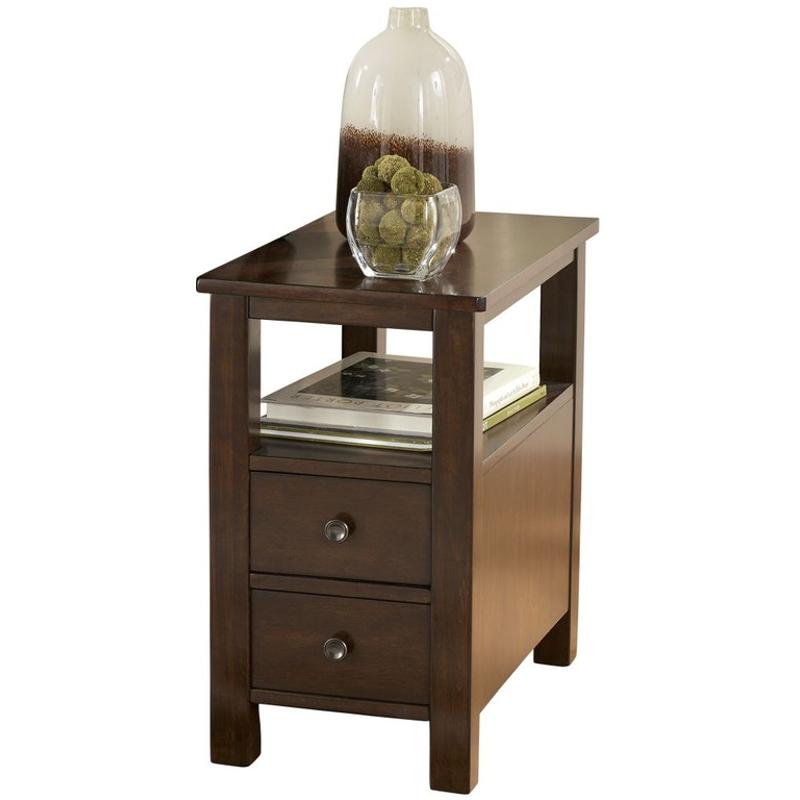 T4777 Ashley Furniture Marion Dark Brown Chair Side End Table