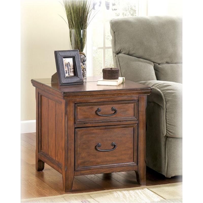 T478-17 Ashley Furniture Woodboro - Dark Brown Finish Living Room Furniture End Table