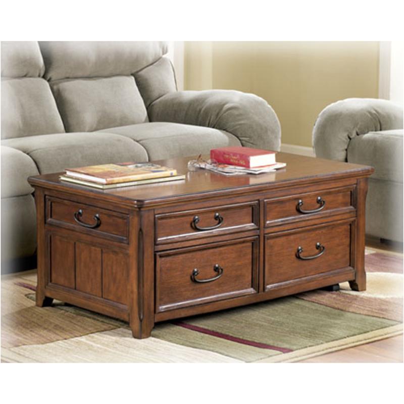 T478-20 Ashley Furniture Woodboro - Dark Brown Finish Living Room Furniture Cocktail Table