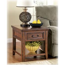 T478-3 Ashley Furniture Woodboro - Dark Brown Finish Living Room Furniture End Table