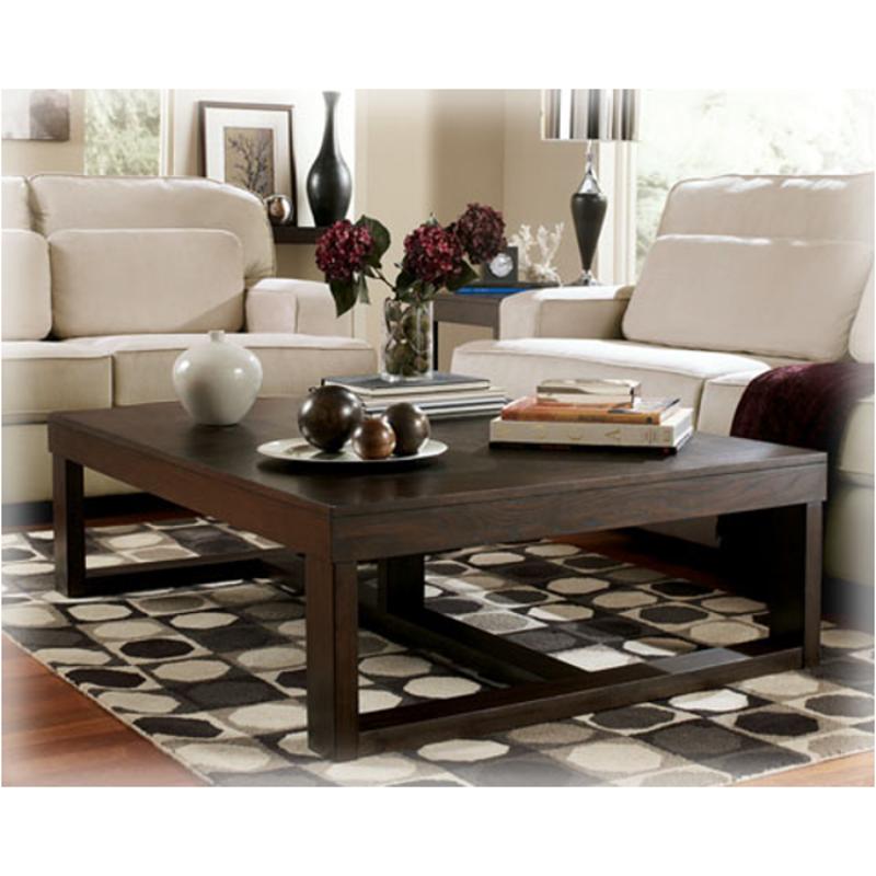 T481-1 Ashley Furniture Watson - Dark Brown Finish Living Room Furniture Cocktail Table