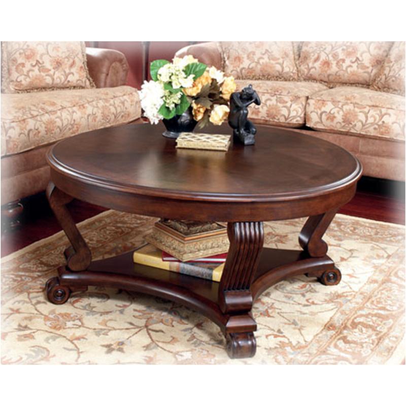 T496-8 Ashley Furniture Brookfield - Dark Brown Living Room Furniture Cocktail Table