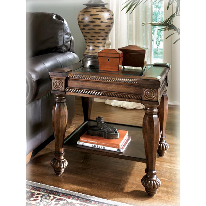 T616-2 Ashley Furniture Mantera - Dark Rustic Brown Living Room Furniture End Table