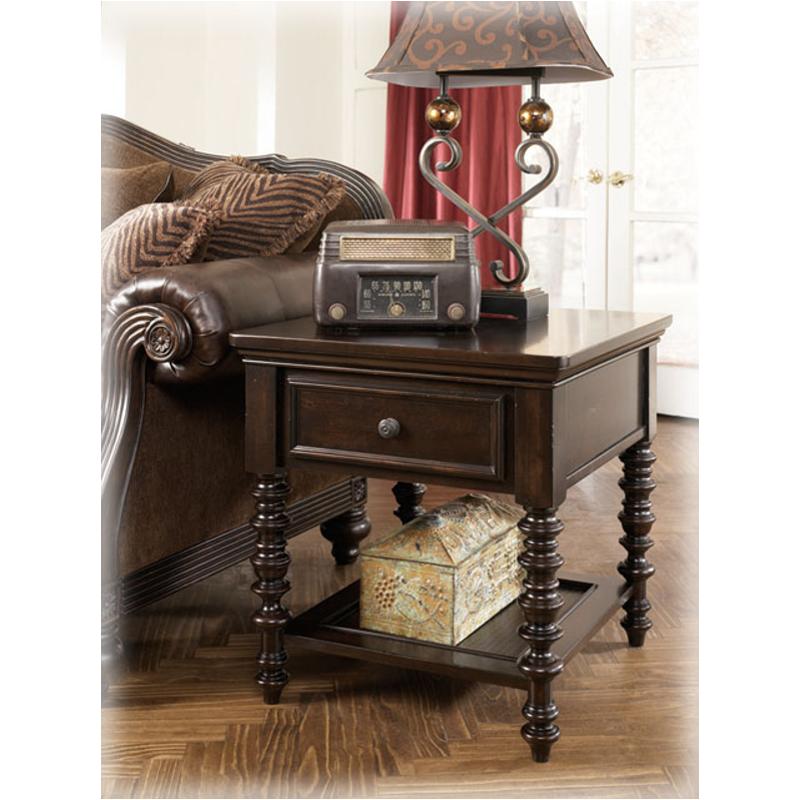 T668-3 Ashley Furniture Key Town - Dark Brown Finish Living Room Furniture End Table
