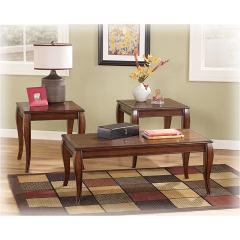 T317-13 Ashley Furniture Mattie - Reddish Brown Living Room Furniture Occasional Table Set