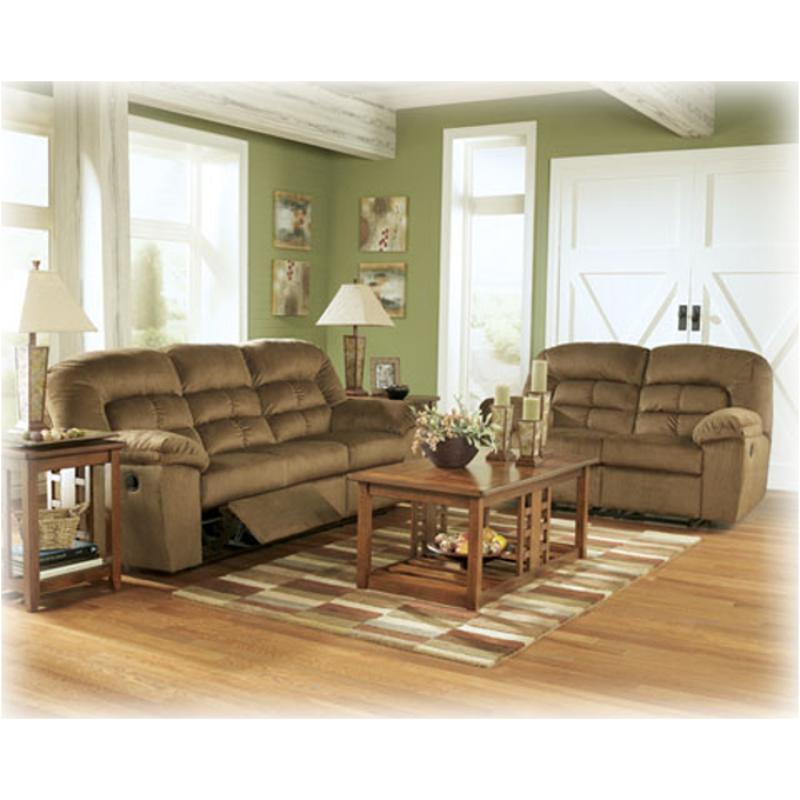 8540586 Ashley Furniture Comfort Zone Pecan Reclining Loveseat
