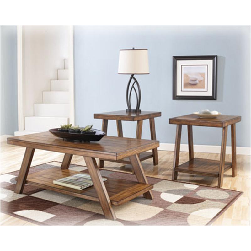 T392-13 Ashley Furniture Bradley - Burnished Brown Living Room Furniture Occasional Table Set