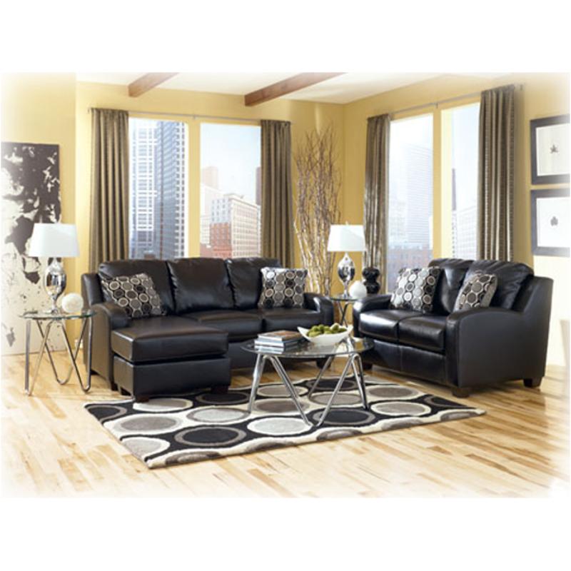 1310235 Ashley Furniture Devin Durablend - Black Living Room Furniture Loveseat