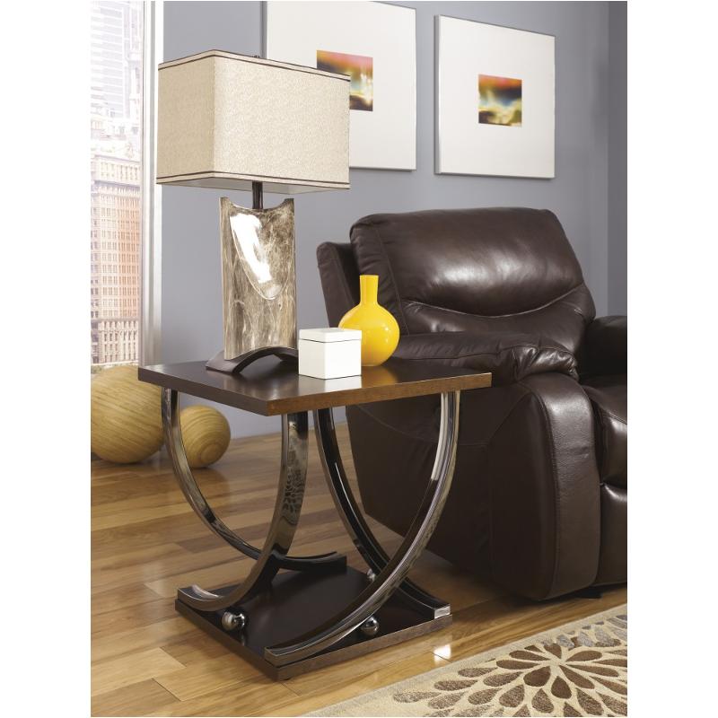 T6282 Ashley Furniture Rollins Dark Brown Square End Table