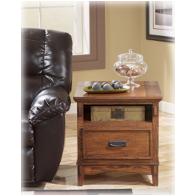 T719-3 Ashley Furniture Cross Island - Medium Brown Living Room Furniture End Table