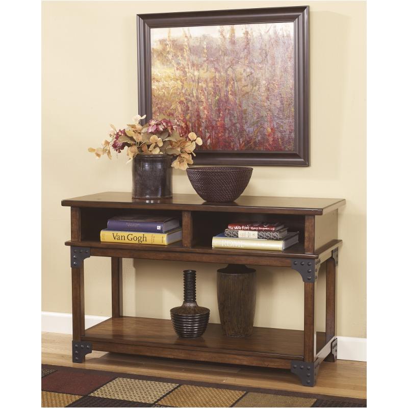 T352-4 Ashley Furniture Murphy - Medium Brown Console Sofa Table