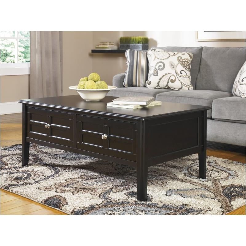 T479-1 Ashley Furniture Henning - Almost Black Living Room Furniture Cocktail Table