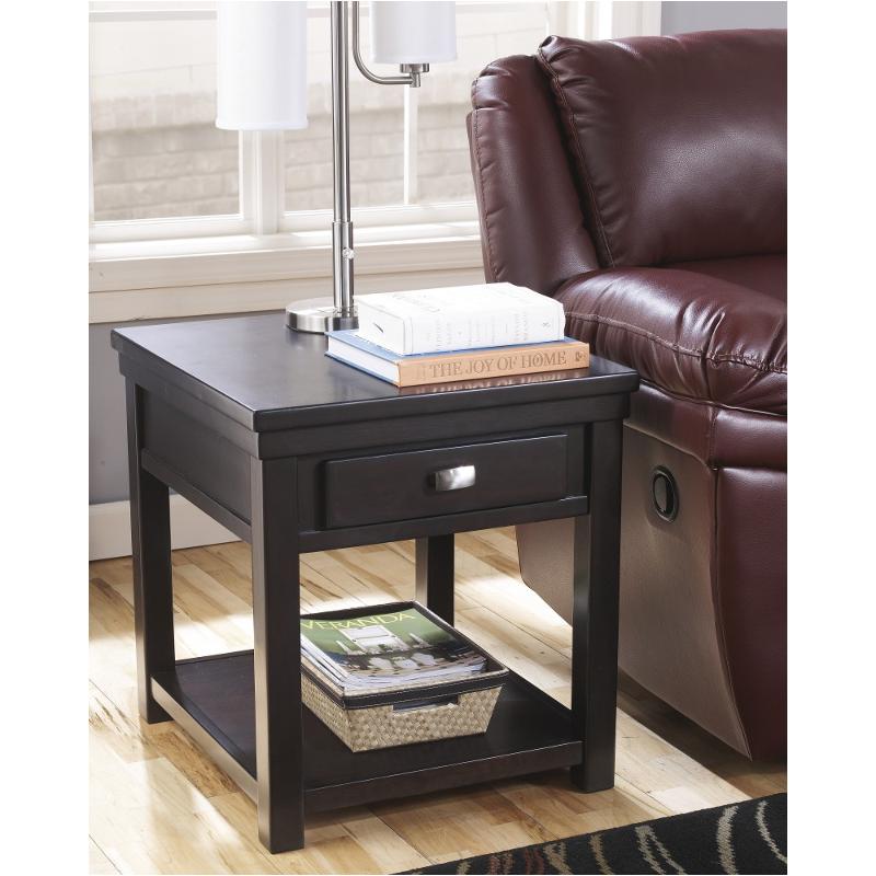 T864-3 Ashley Furniture Hatsuko - Dark Brown Living Room Furniture End Table