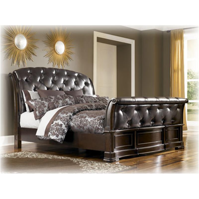 B613 78 Ashley Furniture Barclay Place, Leather Sleigh Bed California King