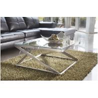 T136-8 Ashley Furniture Coylin - Brushed Nickel Finish Living Room Furniture Cocktail Table