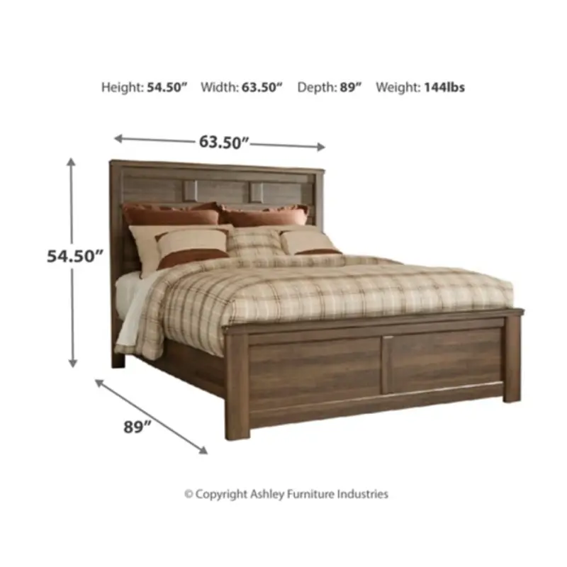 B251 57 Ashley Furniture Juararo Dark Brown Queen Panel Bed 3813