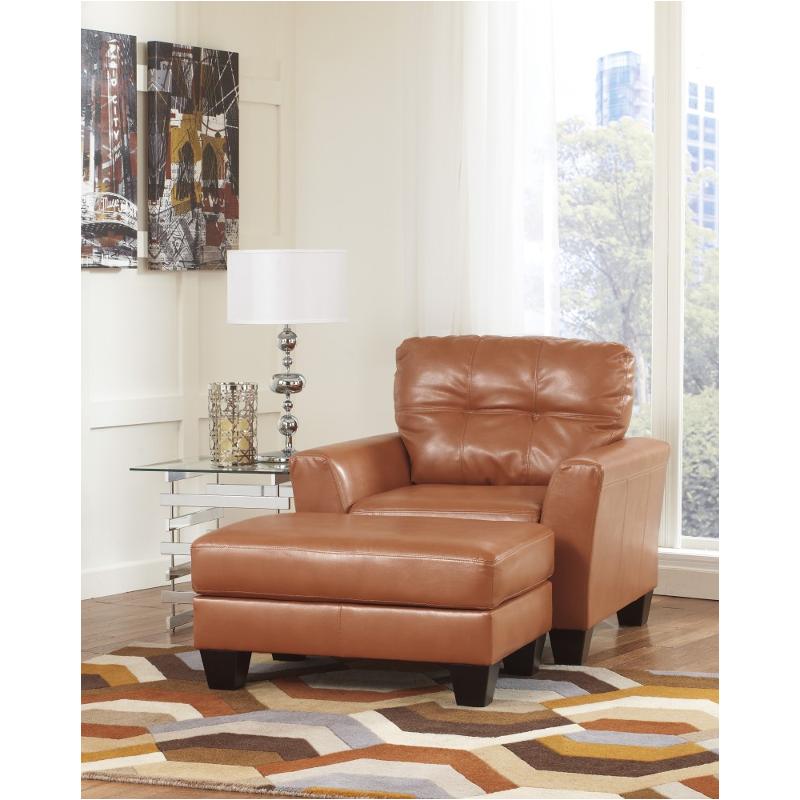 2700214 Ashley Furniture Paulie Durablend - Orange Living Room Furniture Ottoman