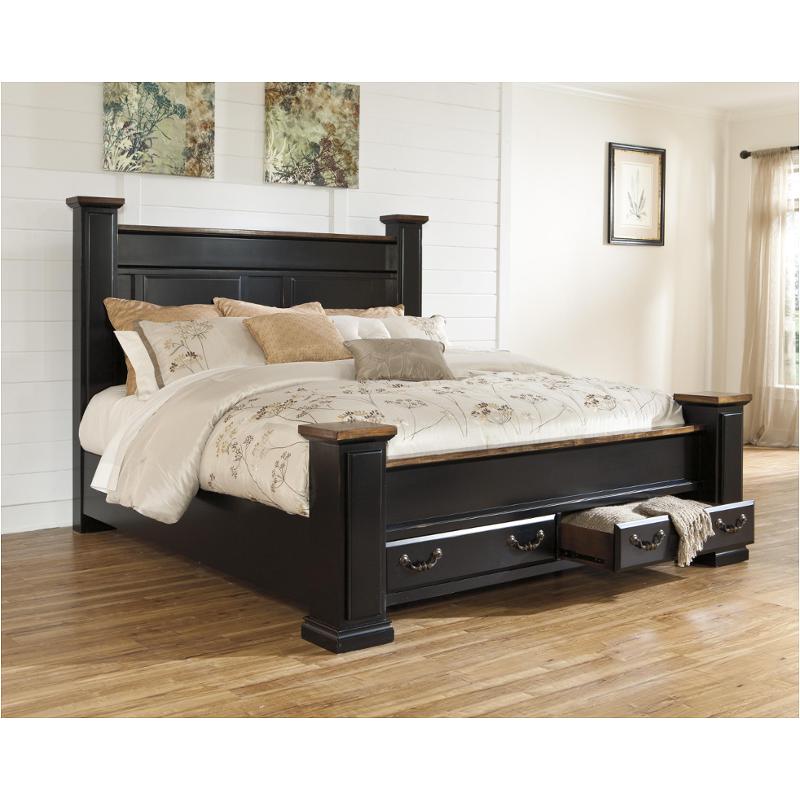 B631-67 Ashley Furniture Breen Queen Poster Bed With Storage Fb