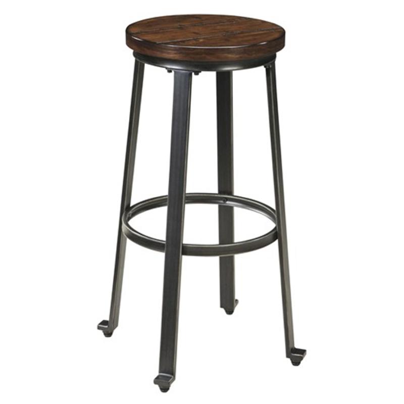 Ashley Furniture Signature Design Challiman Tall Stool Rustic Brown Set of 2, 
