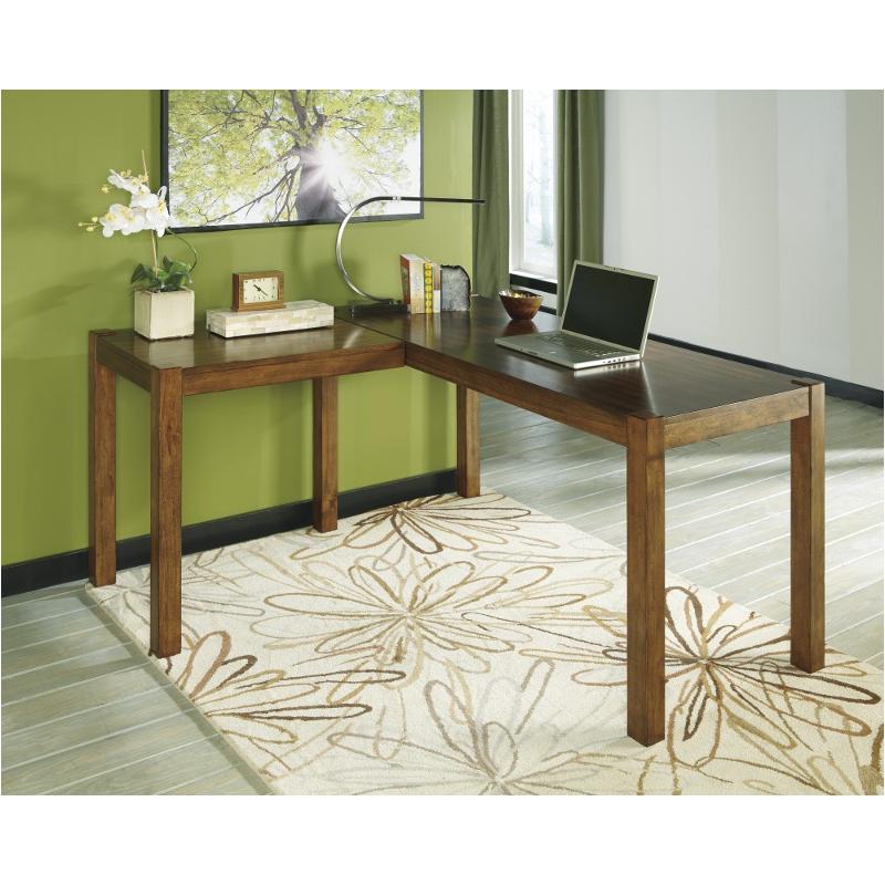 H641-24 Ashley Furniture Lobink - Brown L-desk
