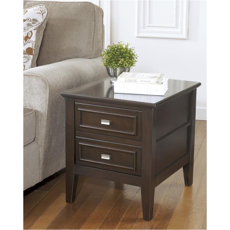 T654-2 Ashley Furniture Larimer - Dark Brown Living Room Furniture End Table