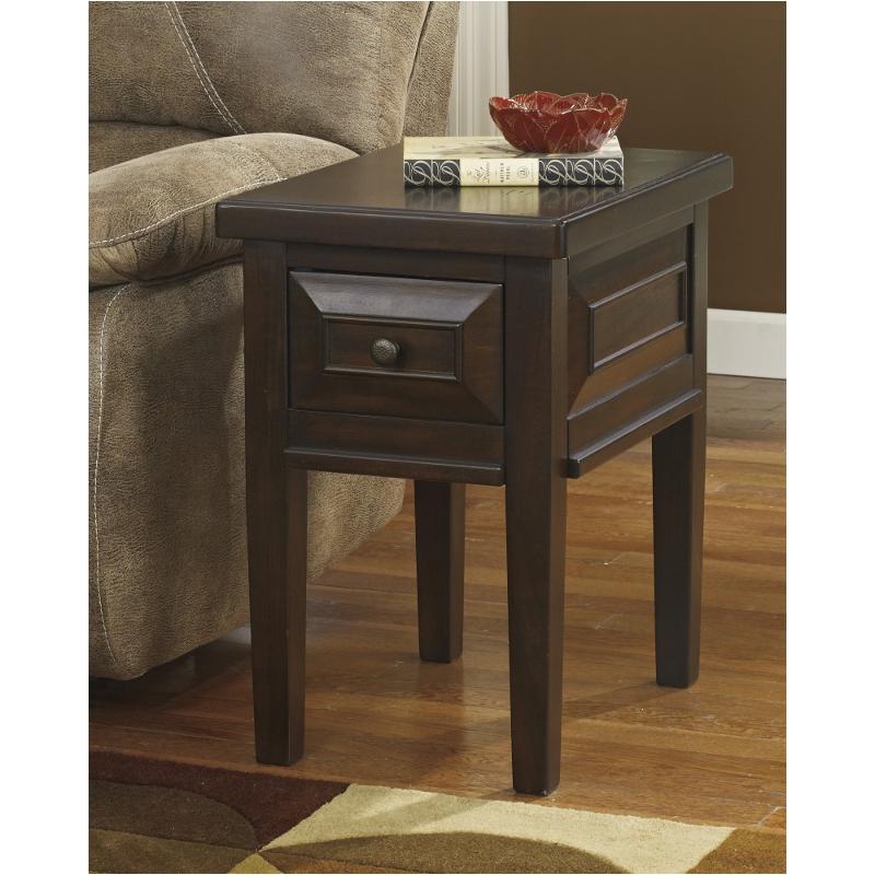 T695-7 Ashley Furniture Hindell Park - Rustic Brown Living Room Furniture End Table