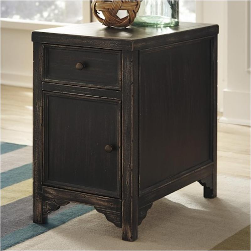 T732-7 Ashley Furniture Gavelston - Black Living Room Furniture End Table