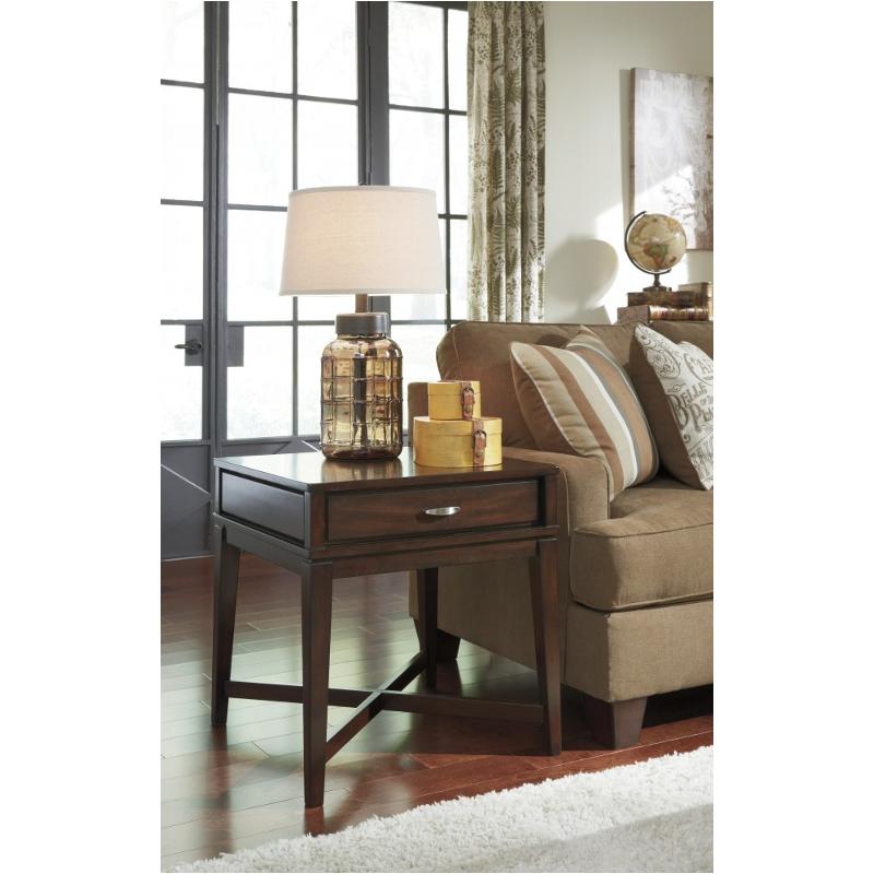 T8012 Ashley Furniture Dinelli Dark Brown Square End Table