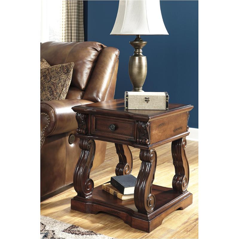T8692 Ashley Furniture Alymere Rustic Brown Square End Table
