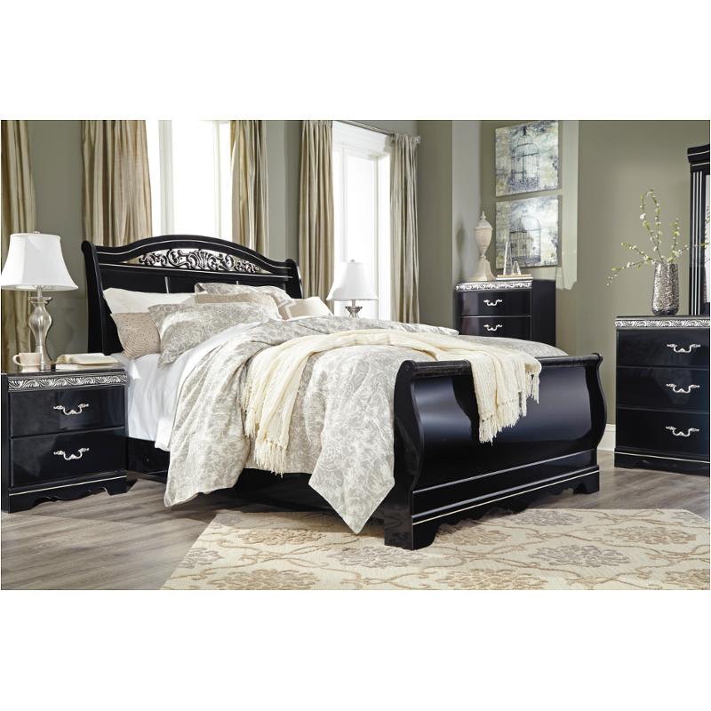 B104-77 Ashley Furniture Constellations - Black Queen Sleigh Bed